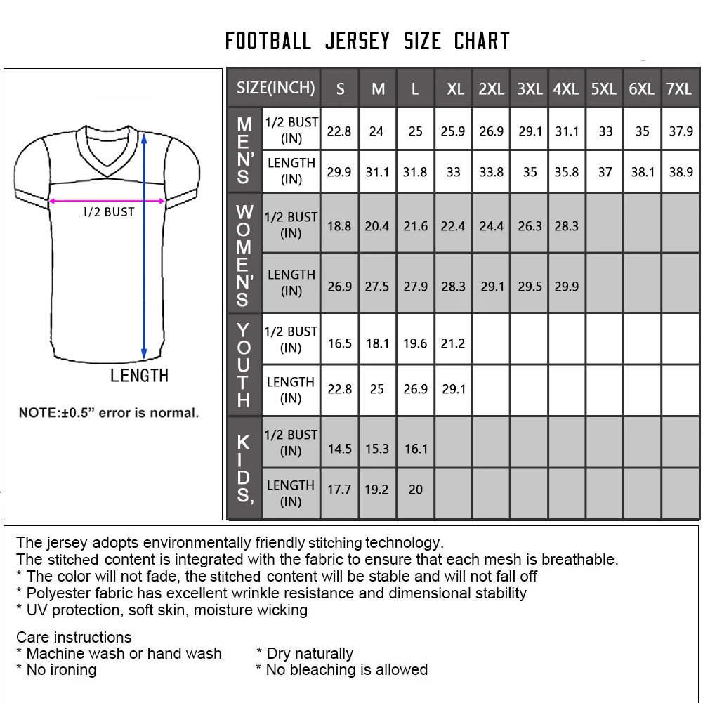 Men's - Women's - Kids - Custom American Football Jersey - Personalized with Name -Number - Team Logo - - Short Sleeves - Image 5