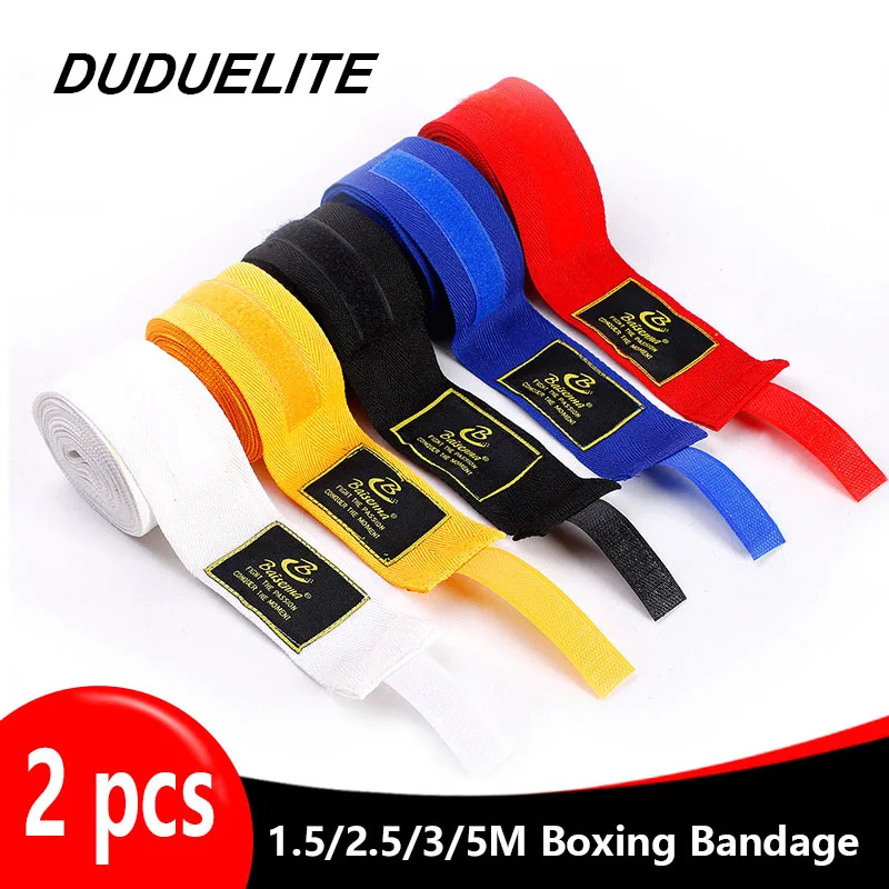 Cotton Boxing Bandage Sports Strap Hand Gloves Wraps Belt Boxing Sports Wraps Bandage 2 Rolls 1.5/2/3/5M