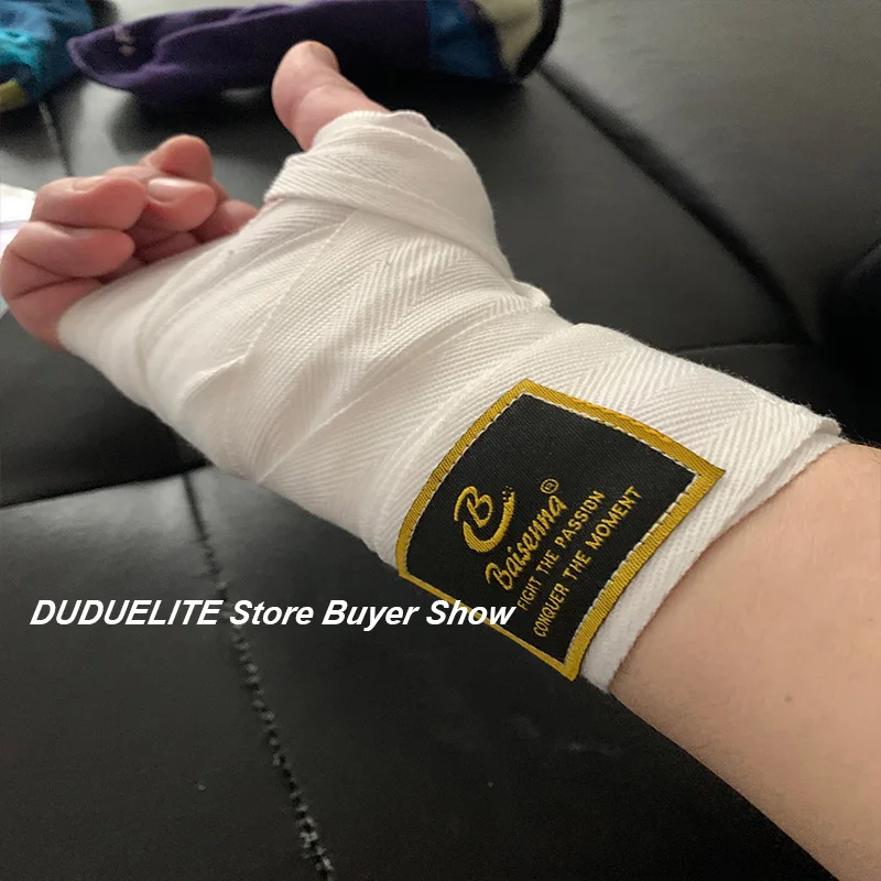 Cotton Boxing Bandage Sports Strap Hand Gloves Wraps Belt Boxing Sports Wraps Bandage 2 Rolls 1.5/2/3/5M - Image 5