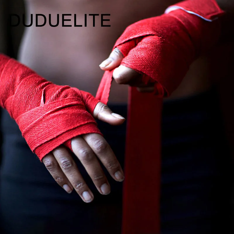 Cotton Boxing Bandage Sports Strap Hand Gloves Wraps Belt Boxing Sports Wraps Bandage 2 Rolls 1.5/2/3/5M - Image 3