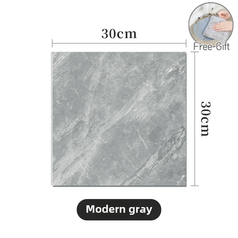 Home Floor Thickened Self-adhesive Decor Wall Sticker Marble Tile Floor Sticker PVC Waterproof Bathroom Kitchen 10/30/50PCS - Image 12
