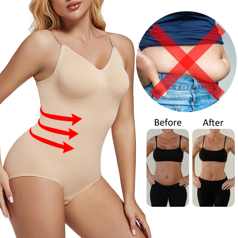 Low Back Bodysuits Shapewear for Women Open Crotch Body Shaper Seamless Tummy Control Push Up Corset Tank Top Backless Underwear - Image 2