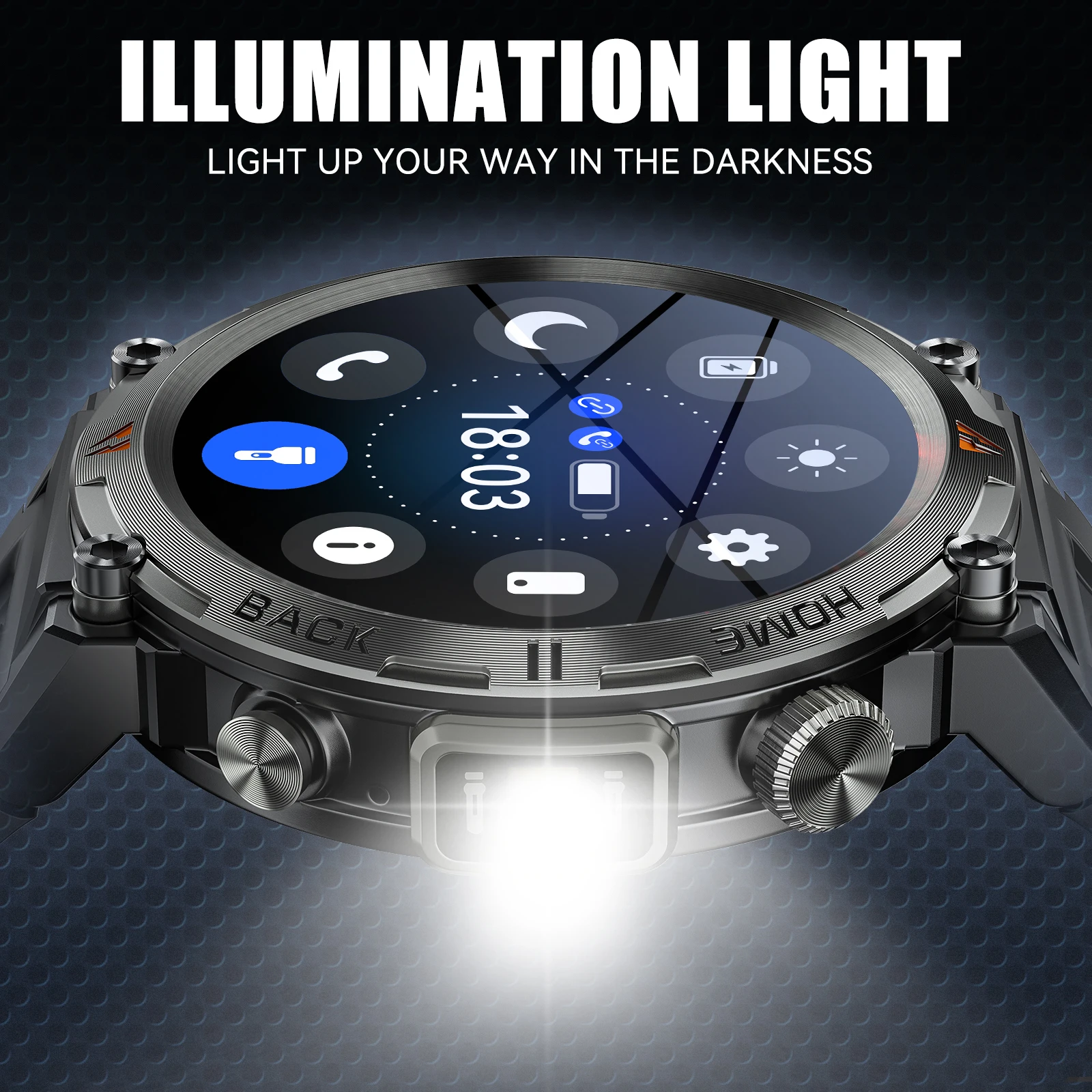 SmartWatch LaNikar KE3 Black Bluetooth Call Full Touch Screen Health Monitor With Flashlight ios Android - Image 5