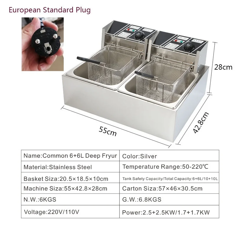 Commercial frying oven cooking noodle oven electric fried chicken deep fryer large capacity single-double cylinder frying oven - Image 2