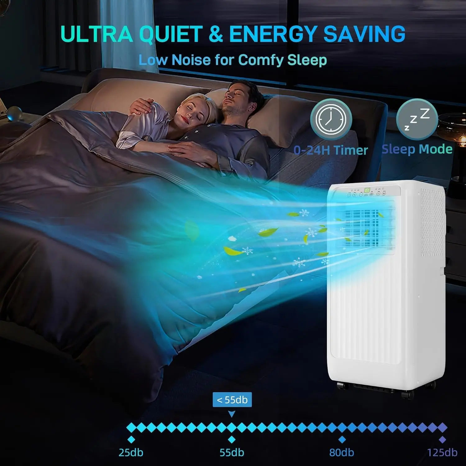 10000 Btu Portable Air Conditioner - 24H Timer Cools up to 450 sq.ft - Remote Control Window Exhaust Kit included - Image 6