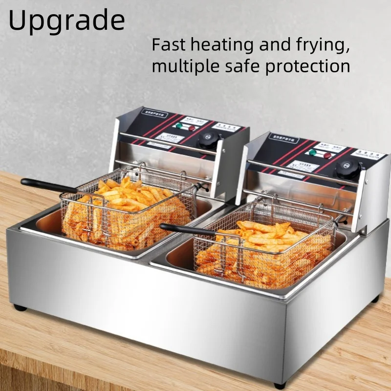 Commercial frying oven cooking noodle oven electric fried chicken deep fryer large capacity single-double cylinder frying oven