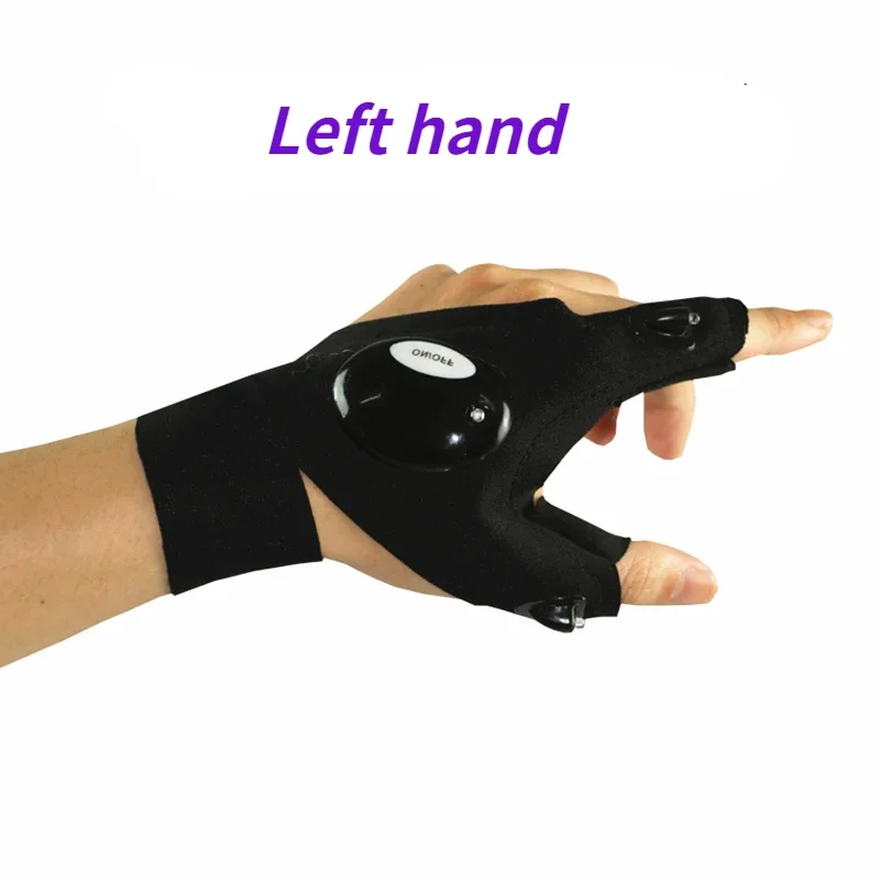 Fishing Camping Hiking Survival Fingerless Glove LED Flashlight Waterproof Torch Outdoor - Image 9