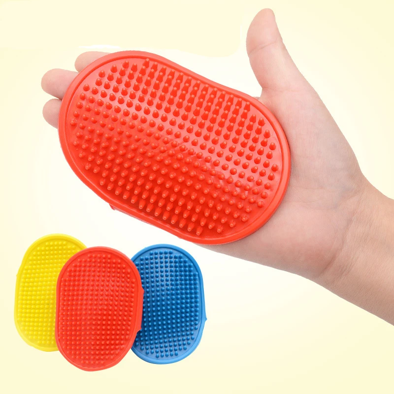 Pet Grooming = Massage Glove Dogs = Cats Rubber Bath Brush Environmental Protection Silicone Glove - Image 6