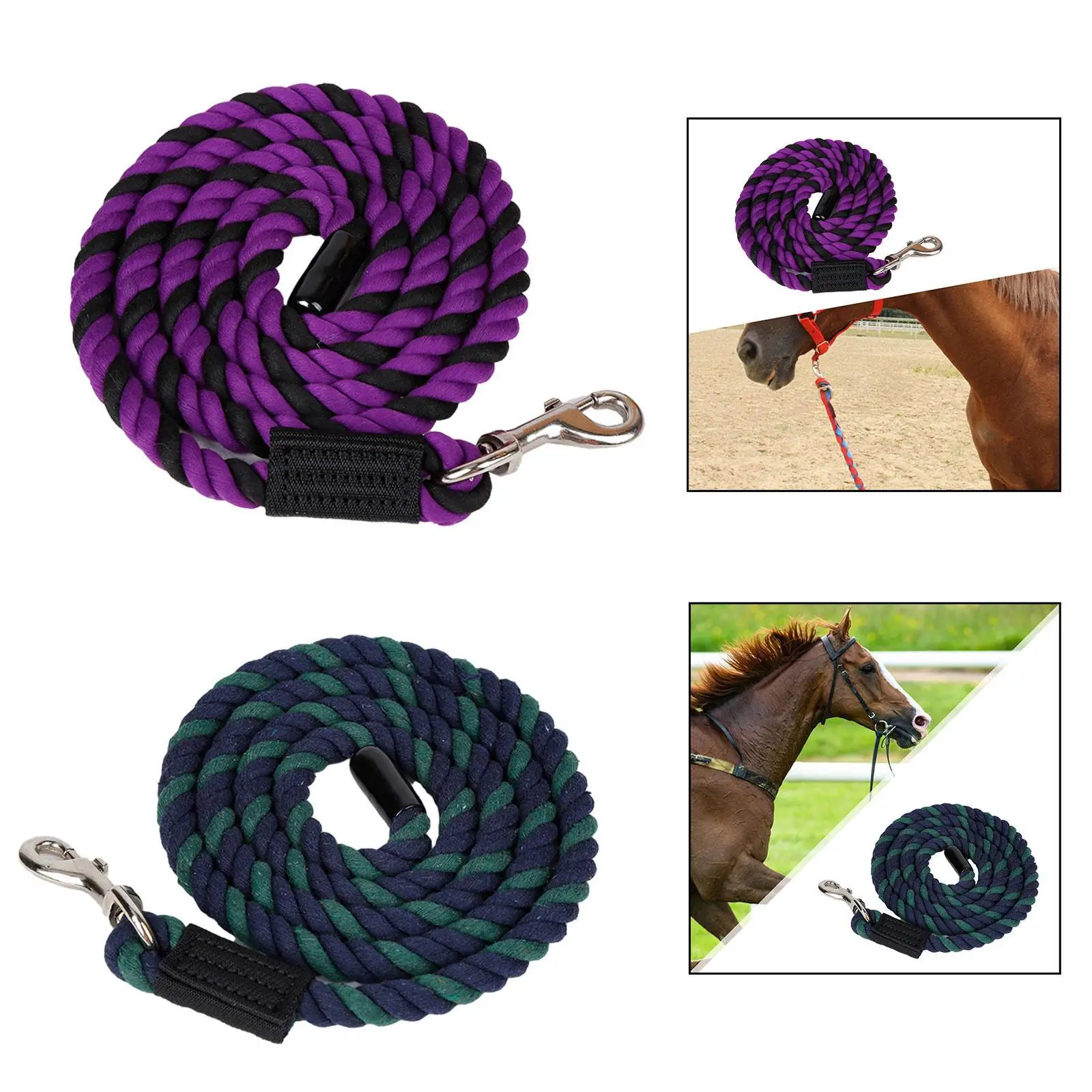 Horse Lead Rope Rein Halter Rope Cord Horse Leash Rope for Dog, Sheep, Pet Heavy Duty with Swivel Bolt Snap Equestrian Equipment - Image 5