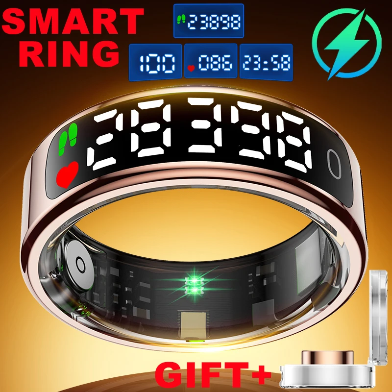 Smart Ring - Women & Men - Hd Screen - Waterproof - for Smart Phones iPhone - Galaxy - Heartrate Monitor