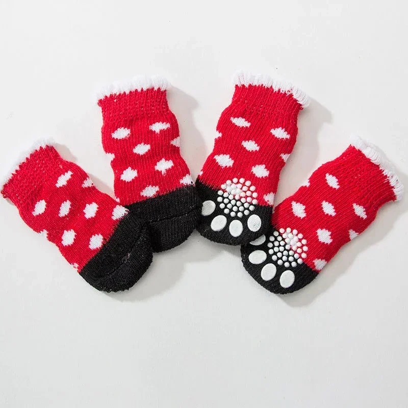 Paw Protector 4pcs/set Dog Socks Foot Covers Warm Anti Slip Shoes - Image 9
