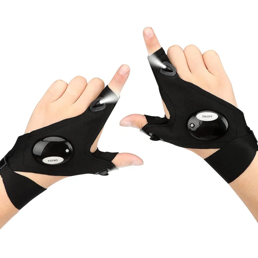 Fishing Camping Hiking Survival Fingerless Glove LED Flashlight Waterproof Torch Outdoor - Image 3