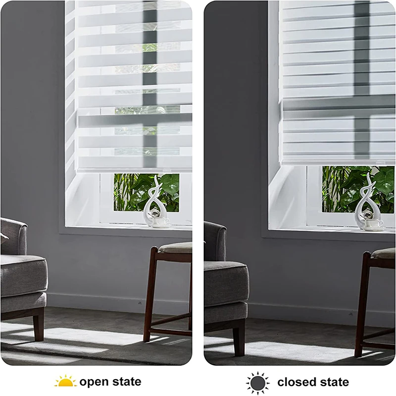 Custom Size Motorized Window Blinds Smart Zebra Roller Blinds Light Filtering Shades Battery Powered Electric Blinds for Windows - Image 3