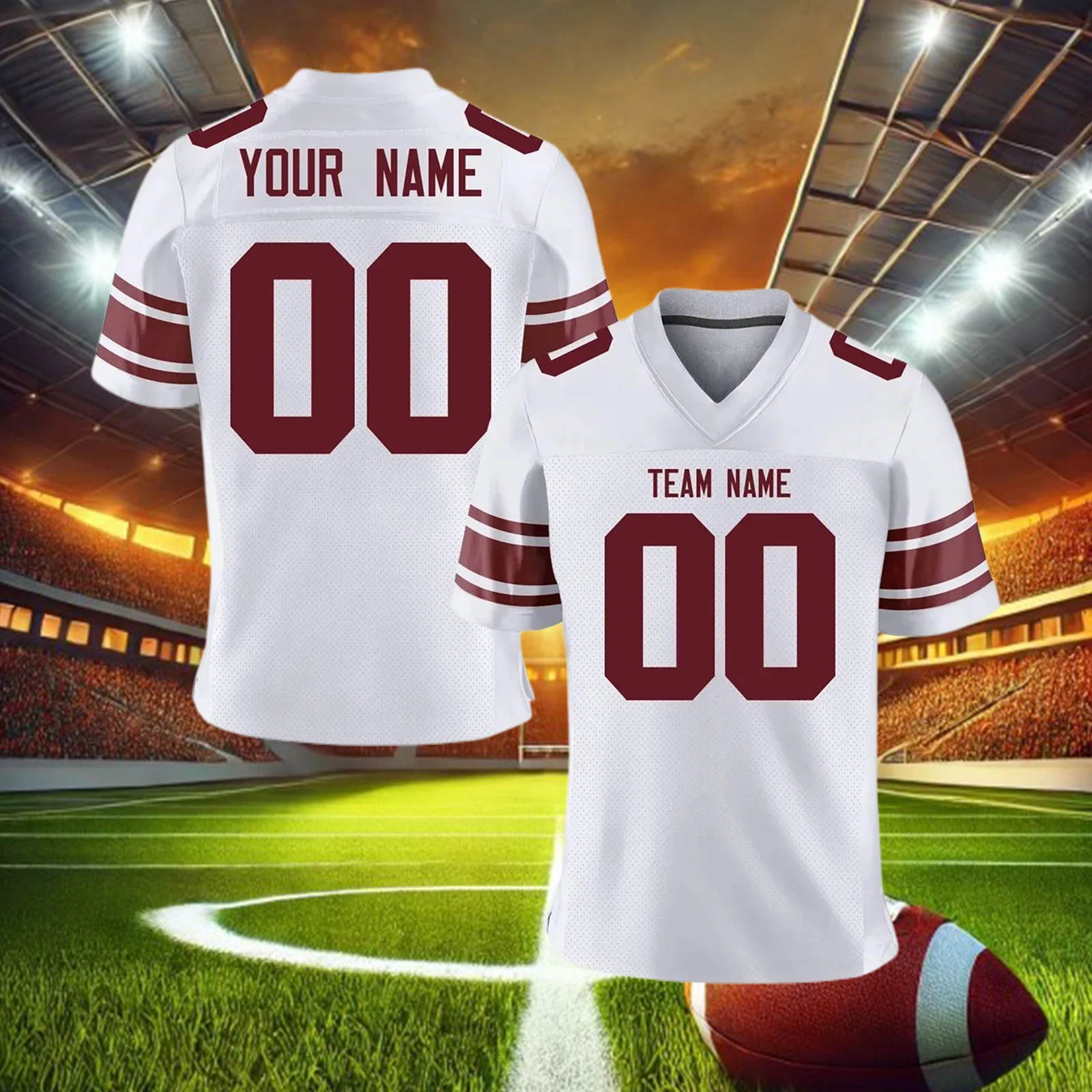 Men's - Women's - Kids - Custom American Football Jersey - Personalized with Name -Number - Team Logo - - Short Sleeves - Image 4