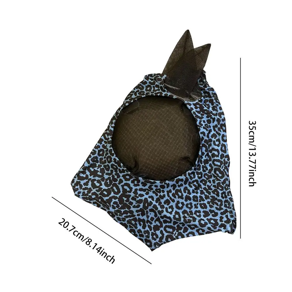 Horse Fly Face Cover Leopard Print Pattern Equestrian Supplies Comfortable Breathable Anti-Mosquitoes Cover Horse Care Product - Image 9