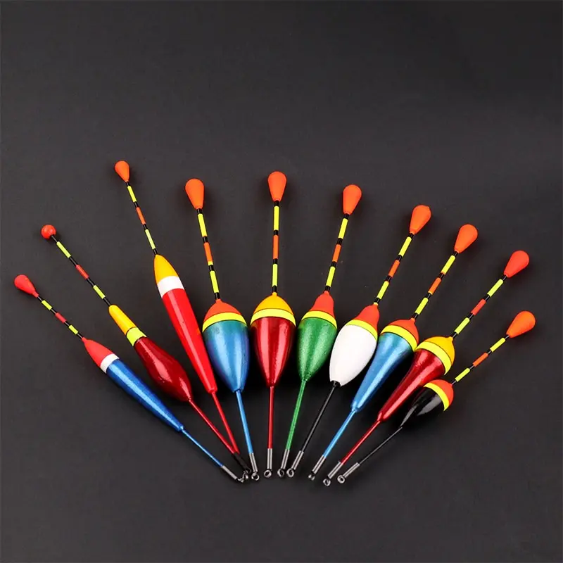 Fishing Floats Set Buoy Bobber Fishing Light Stick Floats Fluctuate Mix Size Color 10PCS