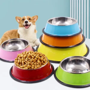 Stainless Bowl for Dogs and Cats Anti-skid Cats Pet Steel Bowl Set Food Water