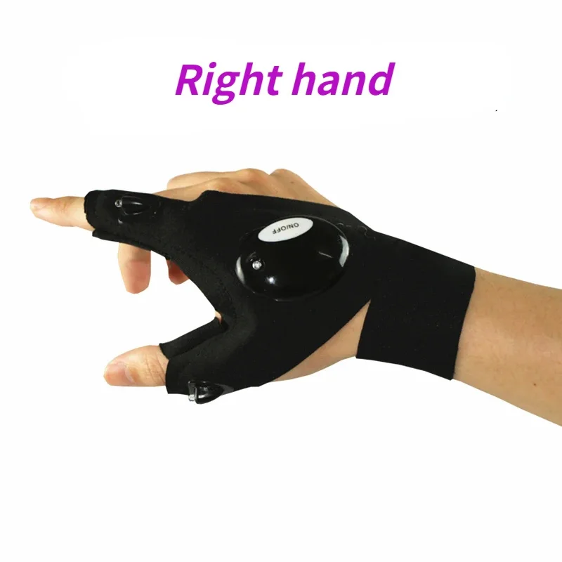 Fishing Camping Hiking Survival Fingerless Glove LED Flashlight Waterproof Torch Outdoor - Image 8