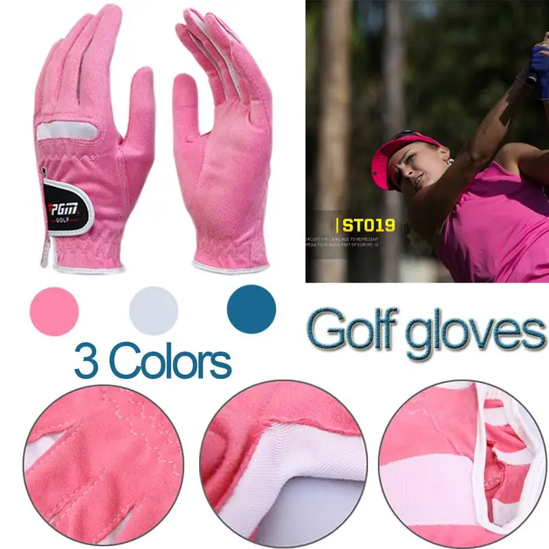 1 Pair Women's Soft Golf Gloves Ladies Left and Right Breathable Golf Mitten Comfortable Non-Slip Durability Sports Gloves - Image 3