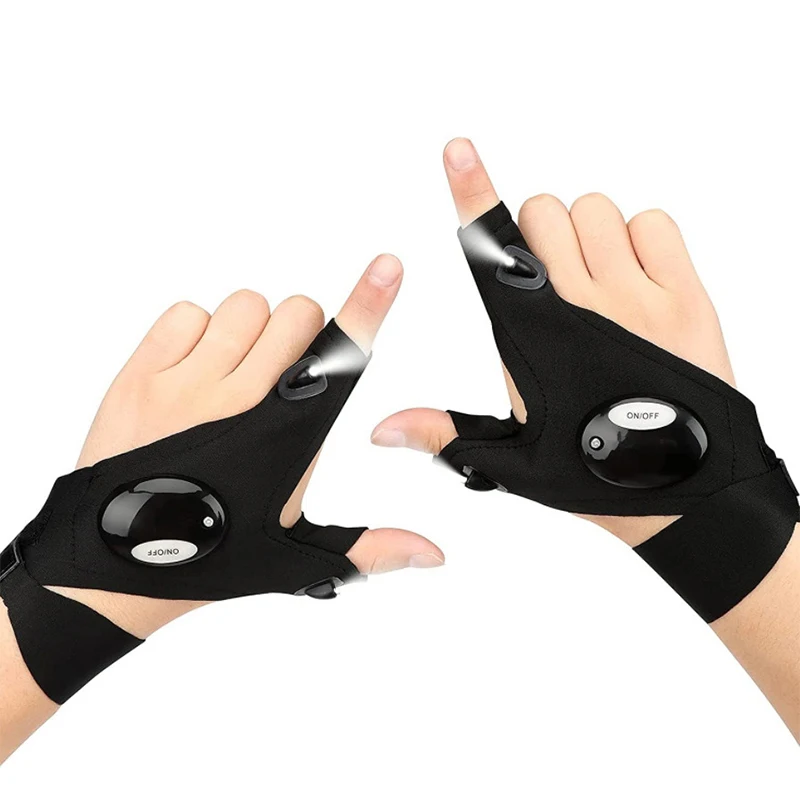 Fishing Camping Hiking Survival Fingerless Glove LED Flashlight Waterproof Torch Outdoor - Image 7