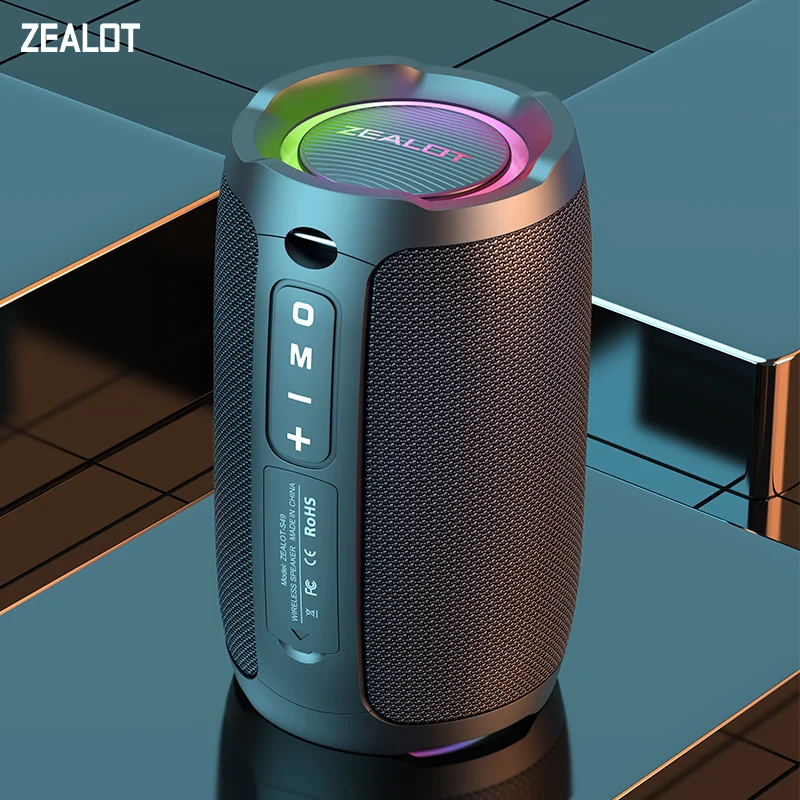 ZEALOT-S49 Portable bluetooth speaker 360°Stereo Sound 20W IPX6 waterproof wireless bluetooth 5.0 Excellent Bass Performace