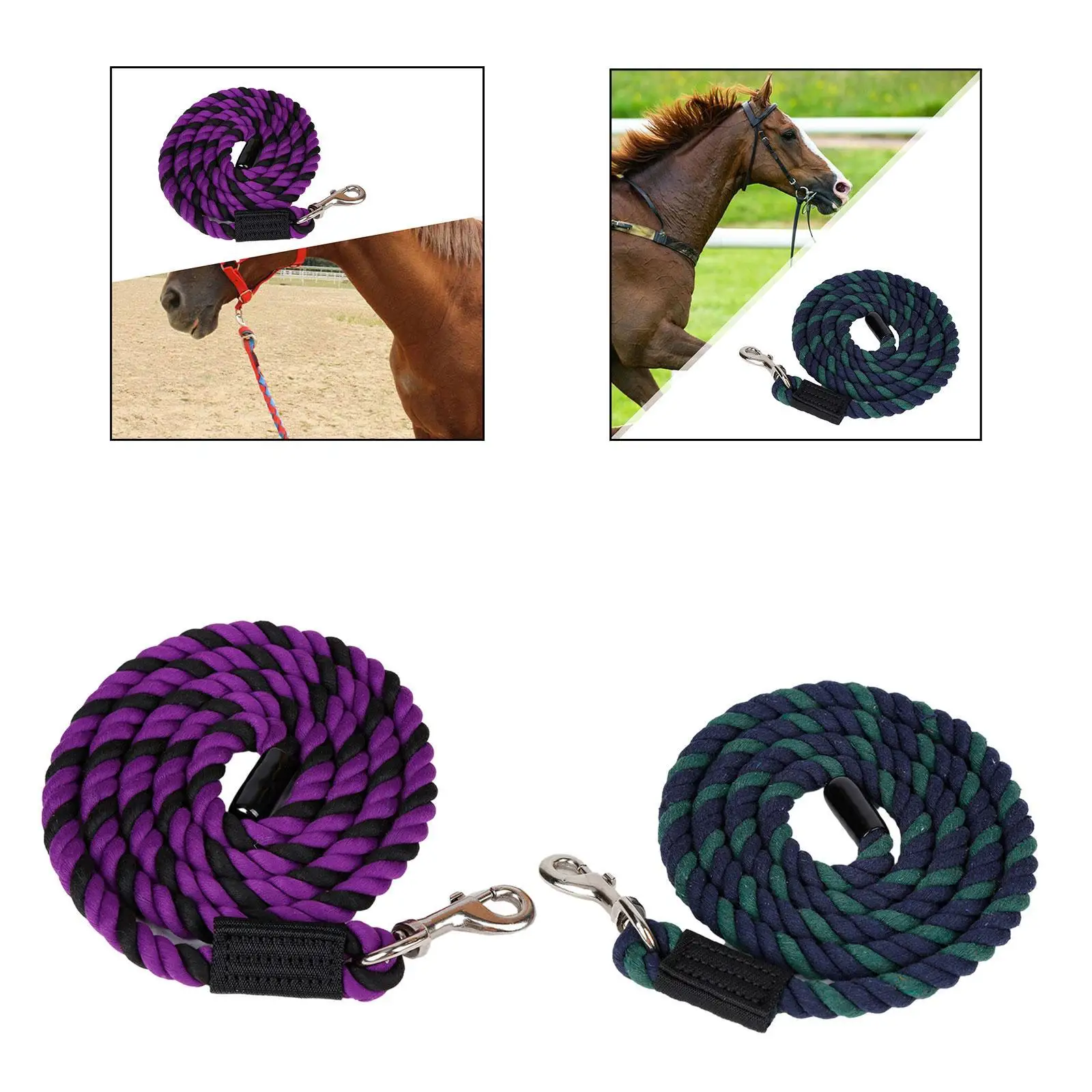 Horse Lead Rope Rein Halter Rope Cord Horse Leash Rope for Dog, Sheep, Pet Heavy Duty with Swivel Bolt Snap Equestrian Equipment - Image 4