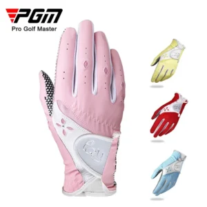PGM golf gloves ladies 4 colors PU leather fabric non-slip design gloves with non-slip particle gloves