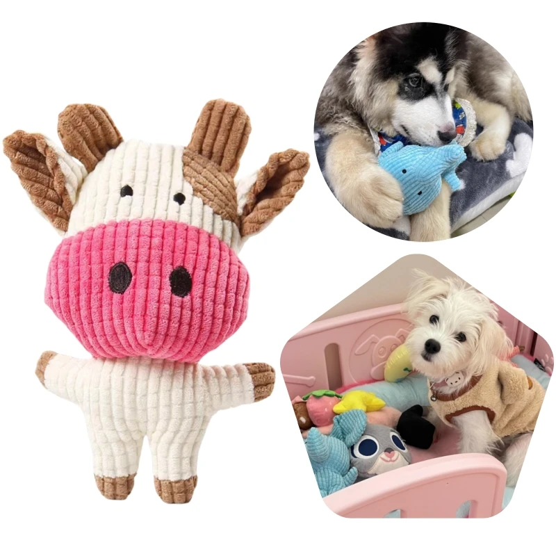 Dog Toys Squeak Pet Accessories Cow Rabbit Chew Squeaky Whistling - Image 5