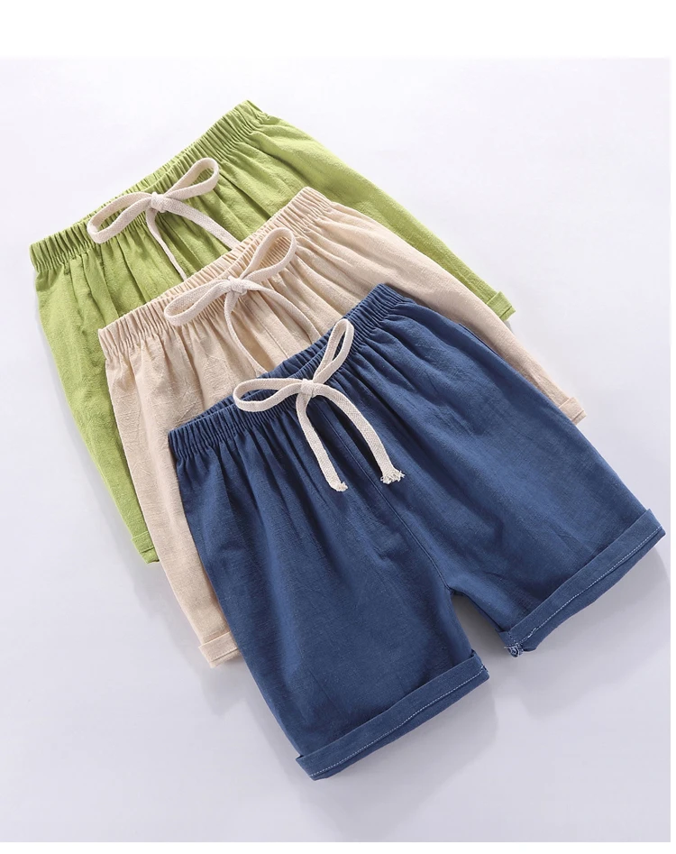 Boys Shorts 2-10 Yrs Candy Color - Beach Loose Shorts Casual Pants Comfortable Cotton & Linen - Image 3