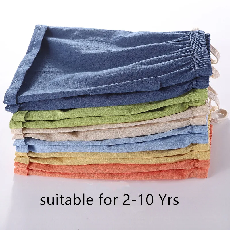 Boys Shorts 2-10 Yrs Candy Color - Beach Loose Shorts Casual Pants Comfortable Cotton & Linen - Image 4