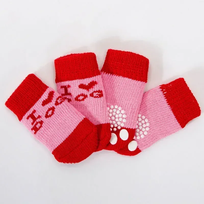 Paw Protector 4pcs/set Dog Socks Foot Covers Warm Anti Slip Shoes - Image 21