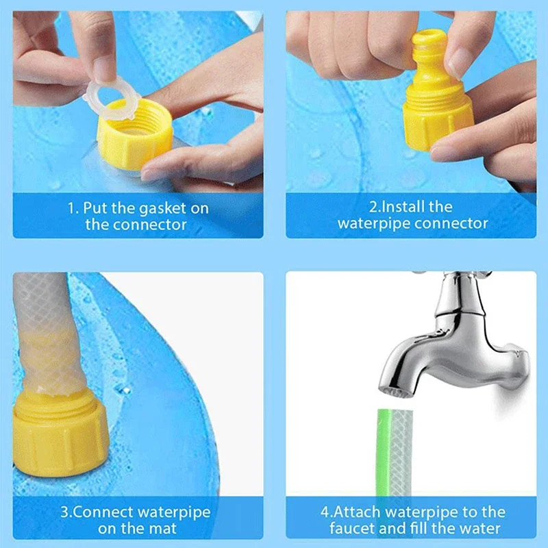 Pet Pool Inflatable Water Sprinkler Pad Play Cooling Mat Outdoor Interactive Fountain Toy for Dogs 150/170cm Summer Swimming - Image 5