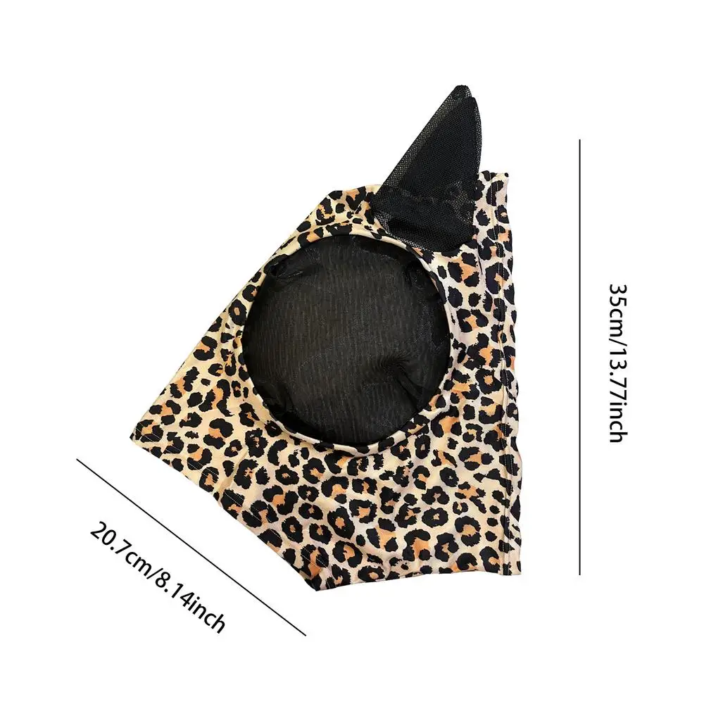 Horse Fly Face Cover Leopard Print Pattern Equestrian Supplies Comfortable Breathable Anti-Mosquitoes Cover Horse Care Product - Image 8
