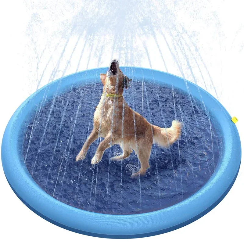 Pet Pool Inflatable Water Sprinkler Pad Play Cooling Mat Outdoor Interactive Fountain Toy for Dogs 150/170cm Summer Swimming - Image 3