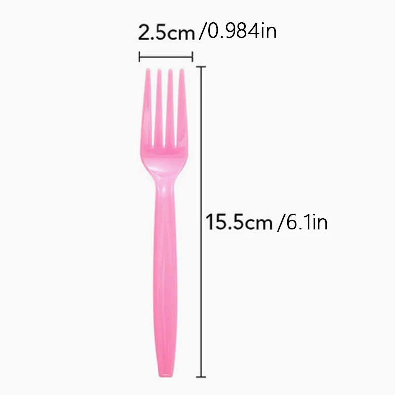 Pink Plastic Cake Forks 30pcs, Food-Grade Dessert Forks for Parties, Birthday Events, Bakeries & Home Dining - Image 6