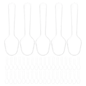100Pcs Disposable Transparent Spoons Mini Clear Dessert Sampling Spoons for Ice Cream Yogurt Cake Tasting Utensils